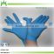 powderless disposable blue medical exam glove