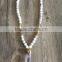 Fashion Turquoise Beads Strand Necklace Quartz Crystal Pendant Necklace