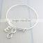 Custom Silver Initial Charm Bangle Infinity
