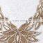 yiwu factory Hotsale rhinestone crystal collar applique trim neckline motif adhesive for cloth