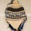 Unisex Jacquard Earflap Knitted Winter Hat with Pom