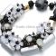Crystal flower choker necklace handmade crystal bib necklace bead chokers necklaces women 2015 black white series collier