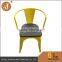 Vintage Industrial Restaurant Furniture Metal Dining Chair with Armrests