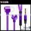Hot Sell HIFI Stereo Shoelace earphone design with 3.5DC and with Microphone--EO3031B