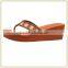 Top quality new design eva wedge flip flop canvas pu upper sandals