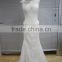 AR-19 Simple Generous Elegant Long Sequined 3D Flowers Appliques Tassel O-Neck Lace Mermaid Wedding Dress 2016