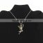 Silver Ballet Dancing Girl Charms Necklace For Arts Promotional gift