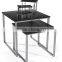 Set of 2 Nesting Tables for Floor with Set of 3 Tabletop Display Risers - Black