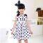 2015 Summer Newest Girls Dress Bowknot Polka Dots Sleeveless Girls Dress