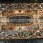 Handmade Black Flower Deigns Rectangular Marble Pietra Dura Dinning Inlay Table Top