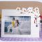 White carved wooden collage photo frames