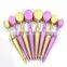 NEW design foundation brush for makeup synthetic oval bling makeup brush 10pcs