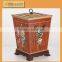 Painting Indoor Decorative Wooden Trash Can,Wooden Garbage Can