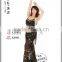 High quality sexy dance wear,ladies black chiffon belly dance harem with coin