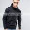 2017 Best Price High Quality Overhead Design Durable Hooded Funnel collar 100% Polyester Black Casual MenJacket