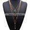 Multilayer chain with turquoise pendant unisex costume necklace accessories