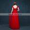 MGOO Cheap Price Wholesale Red Lace Long Prom Dress Ladies Elegant Chiffon Evening Dinner long Dresses Handmade 2040