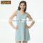 2017 Best Qianxiu Summer Sleeveless Striped Women Underwear Knit Cotton Comfy Pyjama Dress Nightgown Loungewear