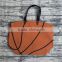 wholesale canvas women basketball ball tote bags with leather handles