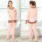 breathable material fashion womens silk pajamas