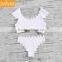 Special Zigzag Sleeve Textured Bikini Women High Cut Bikini Swimwear