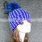 Factory Women Winter Crochet Hat Fashion Fur Pompom Beanie