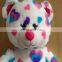 Rainbow colorful bear with full heart nice hot sale plush bear toy