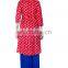 Designer Cotton Tunic Red Color 3/4 Sleeve A Line Tassels On Front Net Designs Kurtis Manufacturer Jaipur India