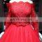 high quality wedding dress new unique real sample fashion red ball gown 2017