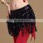 Y-2059 Indian Multy color sequins tassel belly dance hip scarf
