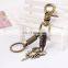 Factory price brass metal buckle leather braided alloy scorpion pendant keychain