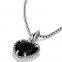 925 Silver Jewelry Cable Heart Pendant with Black Onyx(P-084)