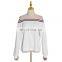 TWOTWINSTYLE White Sexy Off Shoulder Shirt For Women Slash Neck Long Sleeve Stripe Blouse
