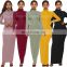 Women's Sexy Fashion Solid Color Long Dress Long Sleeve Stretch Slim Turtleneck Dress Sexy Long Dress