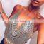 Fashion Womens Backless Sexy Metal Necklaces Cropped Tank Tops