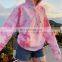 2020 Women Casual Loose Pocket Hooded Shirt Tie Dye Sweatshirts Autumn Oversize Streetwear Hoodies
