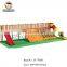 Commercial kids outdoor playground wooden slide, wooden playhouse for children