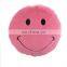 Round Stuffed Plush Fur Pink Happy Emoticon Smiley Emoji Cushion Face Pillow Cute Soft Toy Doll Gift for Kids and Adult