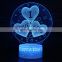 I LOVE YOU theme 3D Lamp LED night light 7 Color Change Touch Lamp Christmas present