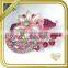 Sweet pink jewelry floral crystal rhinestone decorative brooch pin FB-044