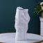 Hand Made Simple White Wave Fresh Flower Art Ceramic Vase For Showroom Hotel