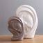 Women Figure Head Grey White Ceramic Flower Vase Decor Nordic Style For Dining Room Table
