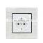Type 86 EU Standard Wall Socket 16A Flame retardant PC panel Socket and Switch Electrical With Switch