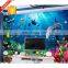 Hot decorative dolphin art tv background ceramic 3d wall paper