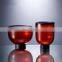 Nordic Style Home Party Decor Candle Wedding Decoration Cup Shape Round Glass Vase Red