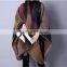 ladies oversize new style women Fashion checked colorful cape shawl