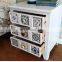 French antique colorful solid wood furniture wooden multi drawers cabinet with 9 drawers