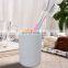 2021 Modern Design Hot selling Household Multi-color Bathroom accessories Six-Pieces Bamboo Lid Plastic Bathroom Sets