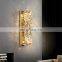 French Style Luxury Crystal Sconce Antique Stainless Steel LED Wall Light for Bedroom Bedside Wall Lamp