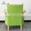 Green and White Rubberwood Frame China Wholesale Price High Quality Solid Wooden Single Sofa With Leather Cover and Custom Logo